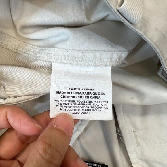 Nike Golf Shorts Mens 34 Beige Tech Flat Front Moisture Wicking Dri-Fit *READ - Picture 10 of 13